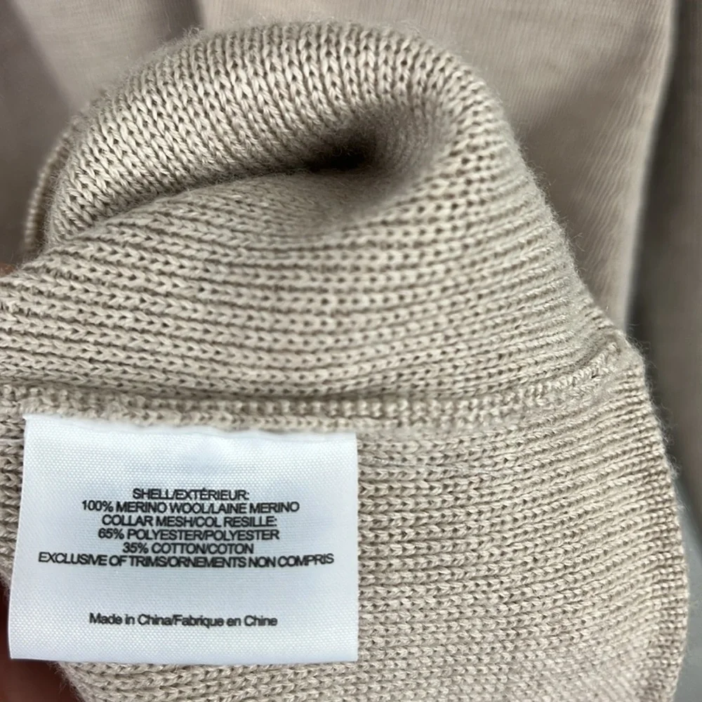 Tory Burch beige embellished v-neck sweater - Picture 4 of 5